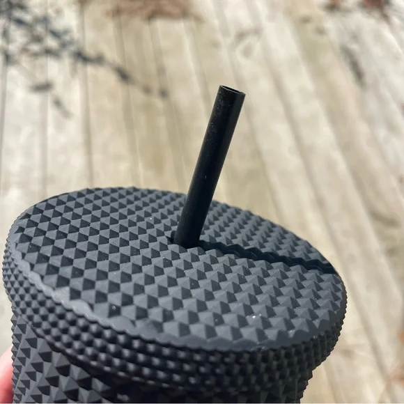 Large Matte Black Studded Starbucks Tumbler - Picture 4 of 4